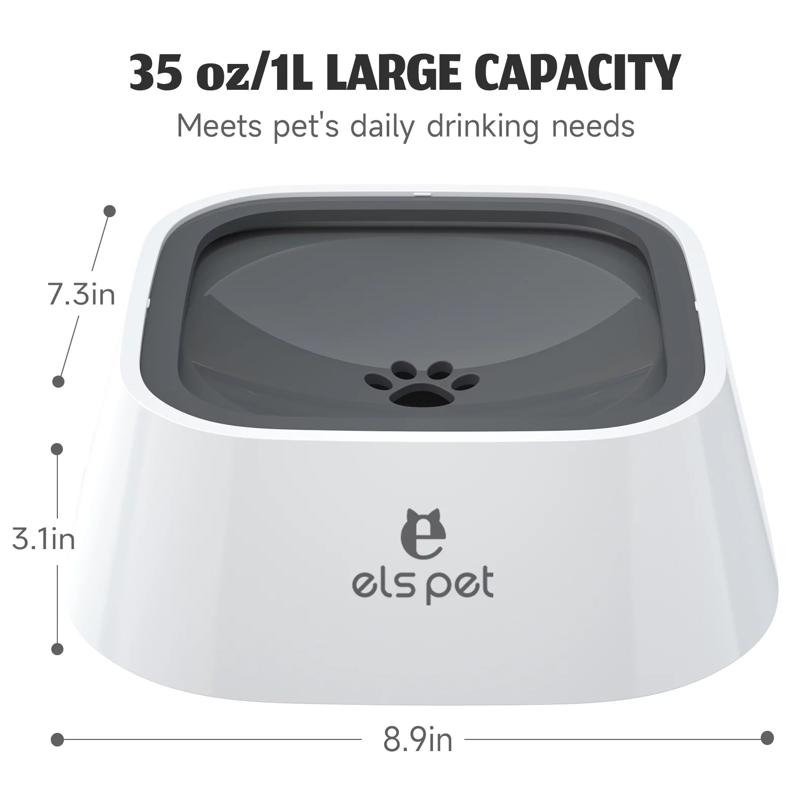 Dog Bowl No Spill Pet Water Bowl No Drip Slow Water Feeder Cat Pet Water Dispenser 35Oz/1L Travel