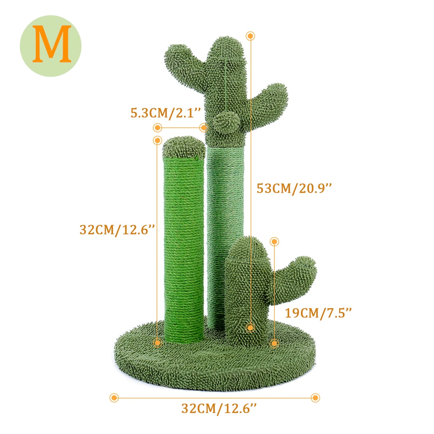 23" Cactus Cat Scratching Posts Sisal Cat Scratcher for Kittens and Medium Cats,Brown