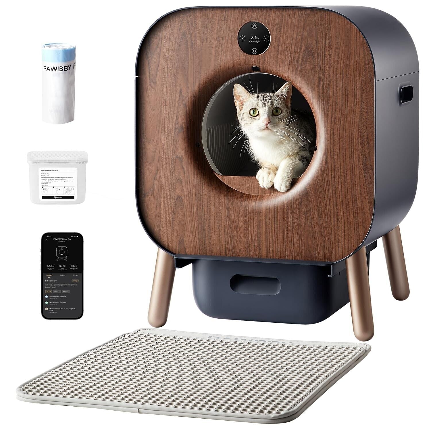 Self Cleaning Litter Box, Automatic Cat Litter Box Self Cleaning for Multi Ca...