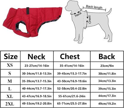 Dog Winter Warm Coat Dog Winter Jacket Windproof Snowproof,Pet Outdoor Jacket Dog Jacket for Small Medium Large Dogs-Red-Xxl